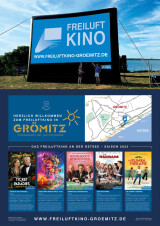 Filmplakat FREILUFTKINO GRÖMITZ - Karten NUR unter www.freiluftkino-groemitz.de